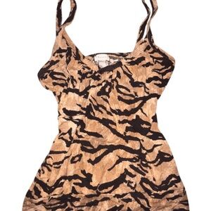 Vintage Dynamite Tan and Black Animal Print Tank Top